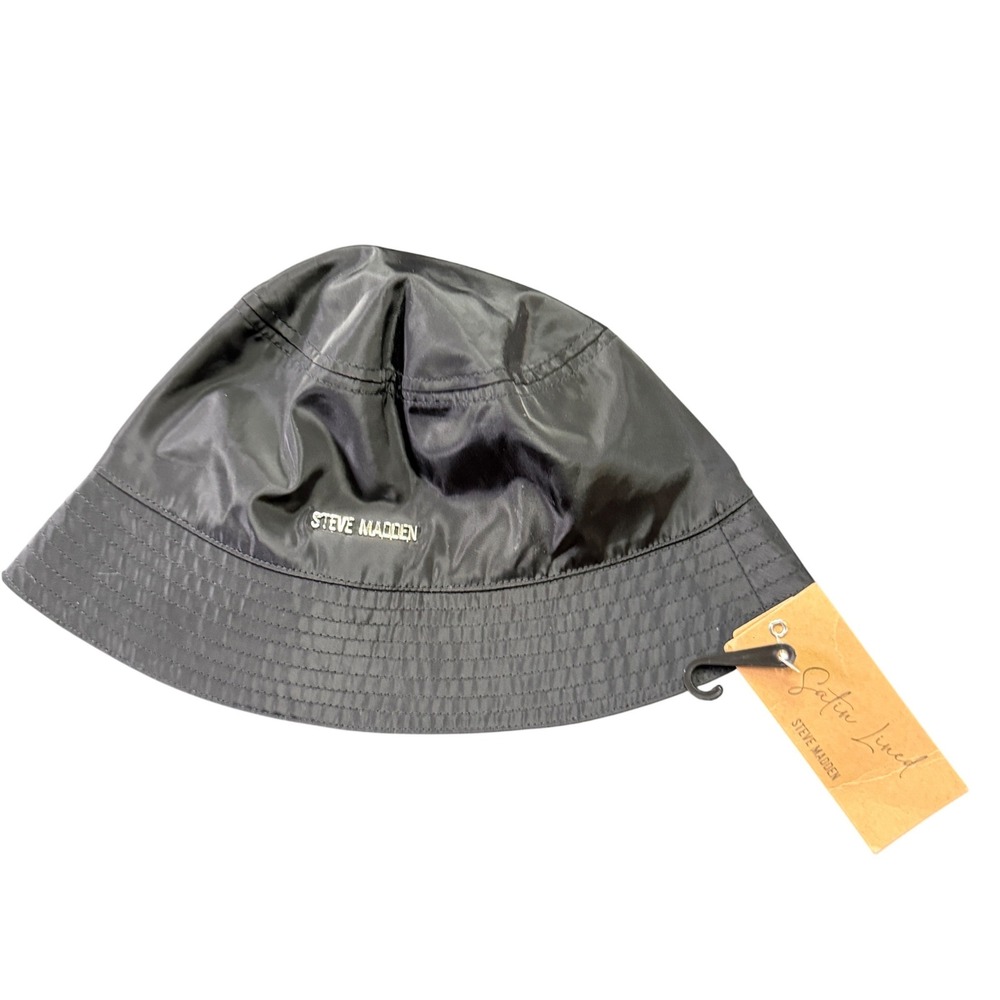Steve Madden Black‎ Satin Lined Bucket Hat SMA-860 BLK One Size